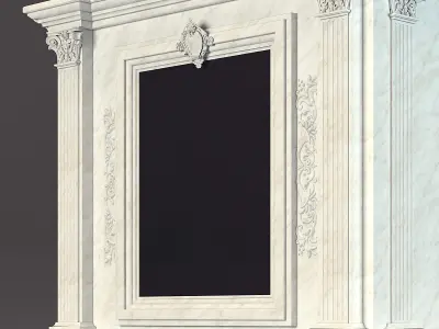 classical marble fireplace 3D model