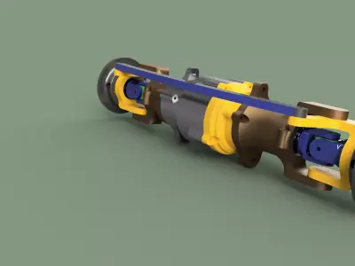 RC CAR - FRONT AXLE WITH DIFFERENTIAL Free 3D print model