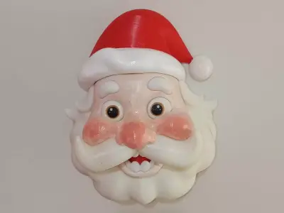 Head Santa Claus wall bust Christmas decoration 3D print model