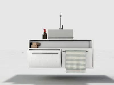 Bathroom Sink and Cabinet 3D model