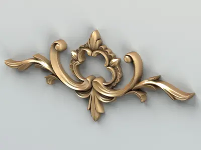 Carved decor horizontal 012 3D model