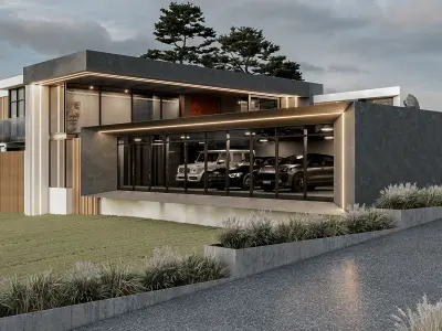 Exterior modern luxury home  scene 3D model