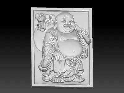 2 Buddha Maitreya CNC Relief Model 3D print model