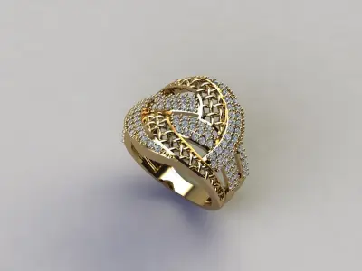 STL 3DM Women Ring Womens Ring Diamonds With Stone Model 3D print model