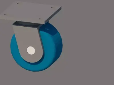Wheal castor wheel Low-poly 3D model
