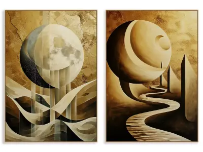 Abstract Painting Frame set 3D model 7