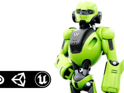 ANDROID KOSMO-C Rigged for Unreal Engine - Unity - MIXAMO 3D model