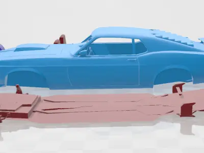 1970 Mustang Boss 302 - 3D Printable Model in Separate Parts 3D print model