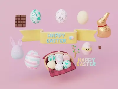 Easter Icons 3D model