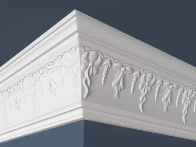 Decorative Crown Molding 3D model 13