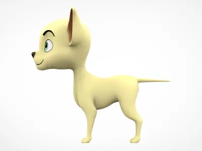Cream Chihuahua Low-poly 3D model