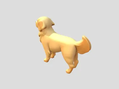 Golden retriever Low-poly 3D model