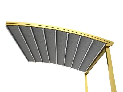 Motorized Pergola 2 brass satin polished 3D model