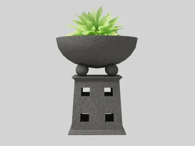 Decorative Stone Planter Low-poly 3D model