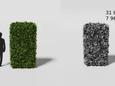 Garden boxwood wall set v3 Low-poly 3D model