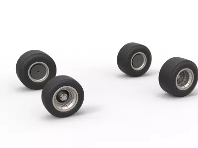 Wheel set of Vintage Asphalt Supermodified V2 Scale 1 to 25 3D print model