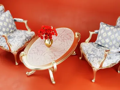 Royal Table Chair 3D model