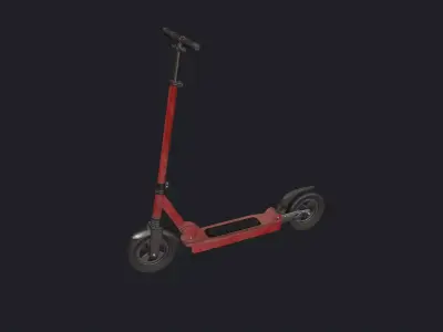 Red Scooter - Kick Scooter - Kids Scooter - Small Scooter  Low-poly 3D model