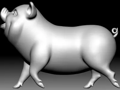Pig sculpture 3D model purchase