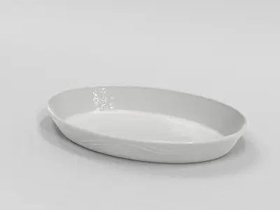 Oval shape plate with hammer texture Free 3D model