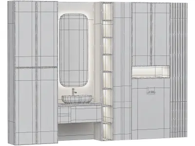  Luxury modern bathroom vanity cabinet 3D model