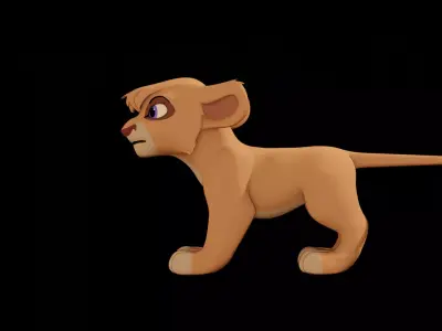 Vitani Lion Cub Low-poly 3D model