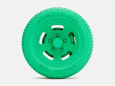 15x5 US Indy Mag Wheel BFGoodrich Radial Tire 3D print model
