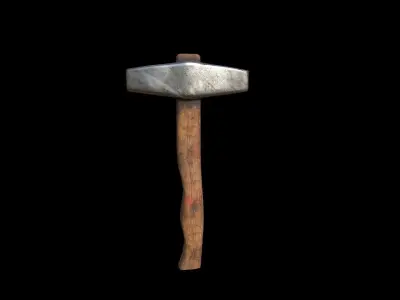 Hammer Low-poly 3D model Several working tools - PBR Game Ready Low-poly 3D model