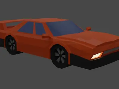 low poly car Low-poly 3D model