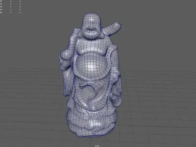 Laughing Buddha Statue Low-poly 3D model