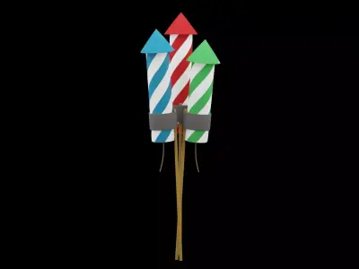 Christmas Firework Low-poly 3D model