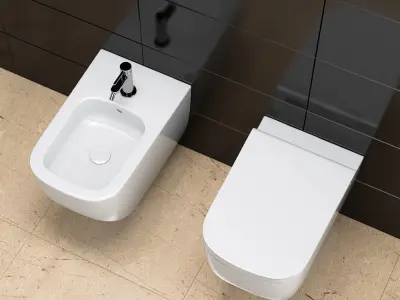 Toilet bowl and bidet HATRIA Next 3D model