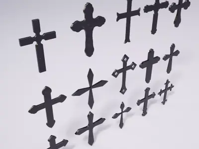 Cross Christianity symbols low poly 3d model Low-poly 3D model
