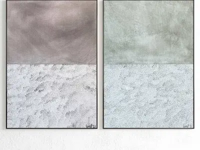 Plaster Two Photo Frame 309 Low-poly 3D model
