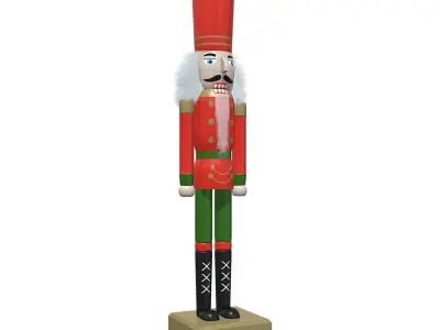 Wooden Nutcracker Low-poly 3D model