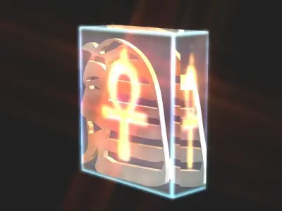 Pharaoh head treasure decor  Low-poly 3D model