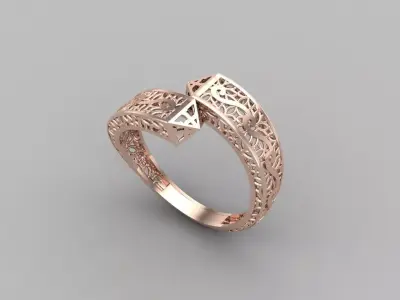 Two Head Women Ring 3DM Womens Ring 3d models 3D print model 3D print model 15