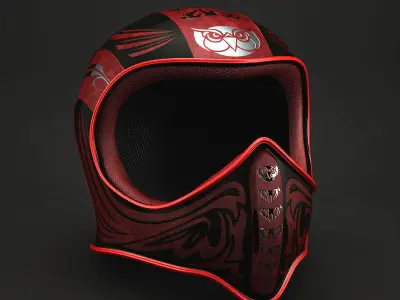 Owl Helmet Red 3D model