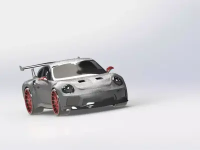 Porsche 911 Car 3D STEP IGES STL SolidWorks OBJ Blender Low-poly 3D model