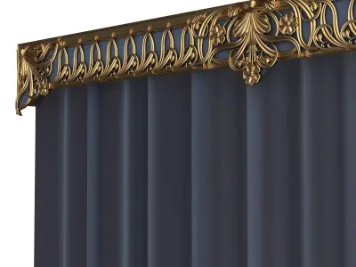 Cornice Classic Curtain 06 Low-poly 3D model
