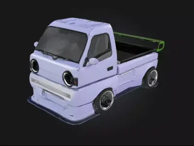 Drift Mini Truck  Stylized Compact Truck 3D model