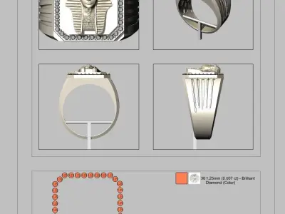 Elegant ring of the Egyptian Pharaoh 3D print model