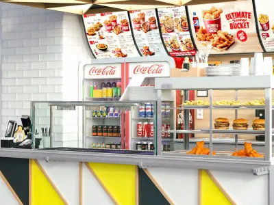 Fastfood and Coffee Kiosk 4 3D model