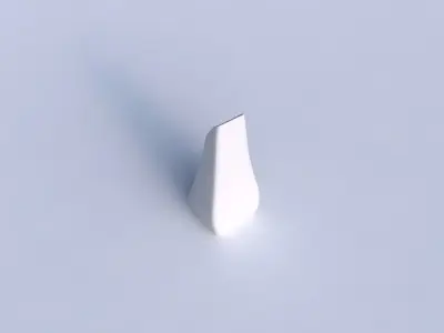 Vase top bent rectangle smooth 3D print model