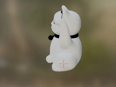 lucky cat Low-poly 3D model