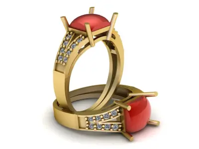 Women Fashion Diamond Ring 3d Printable Model 3D print model