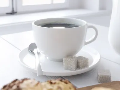 Decor Set Chocolate Croissant 3D model