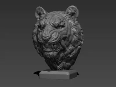 Tiger grin in Japanese style 3D print model