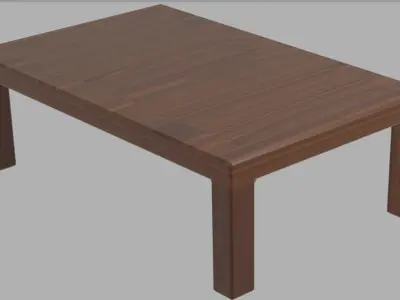 Wooden Table Free low-poly 3D model