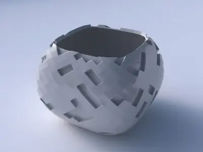 Bowl semi-quadratic with cavities  3D print model